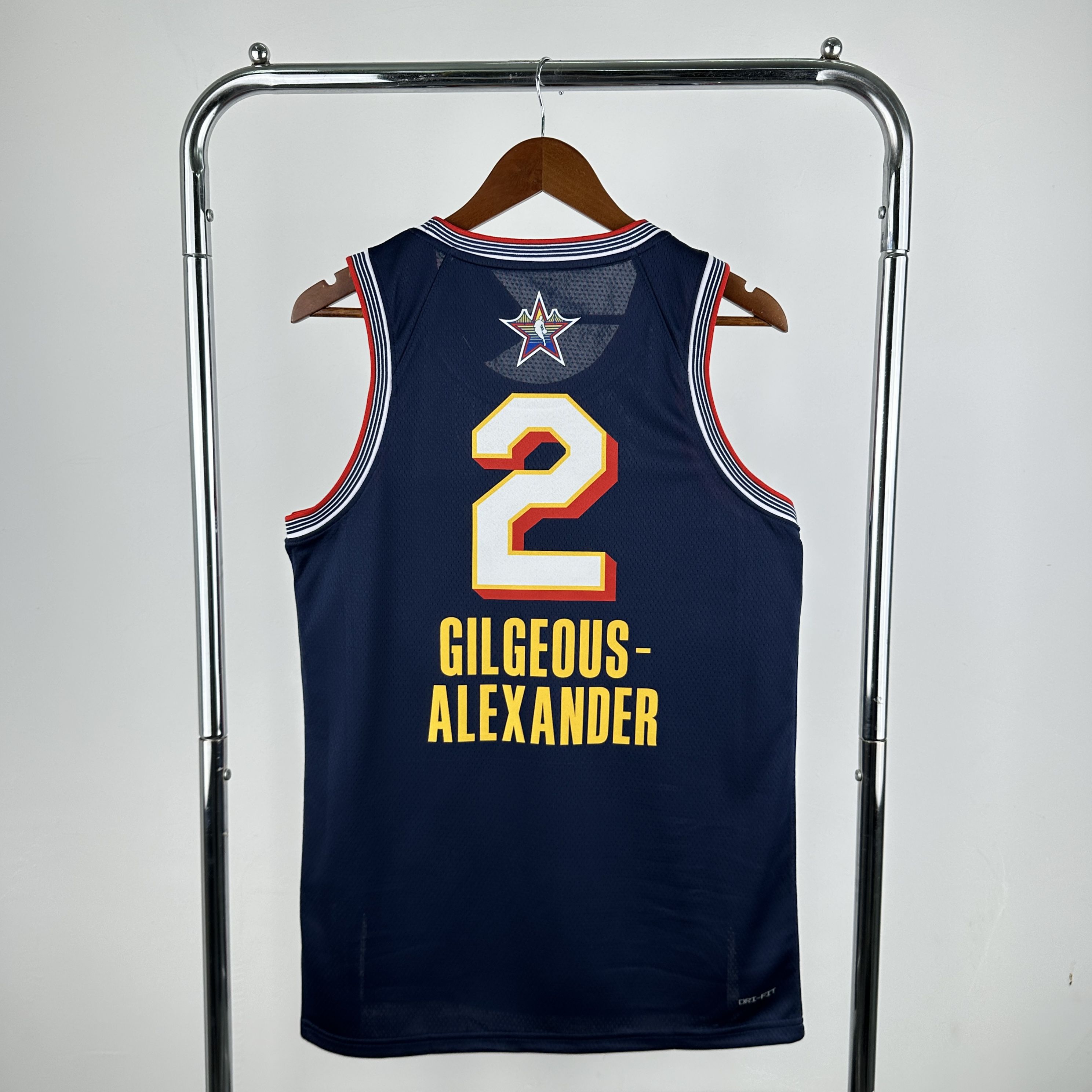 Men 2025 All star #2 Gilgeous-Alexander Drak Blue Jordan Edition NBA Jersey